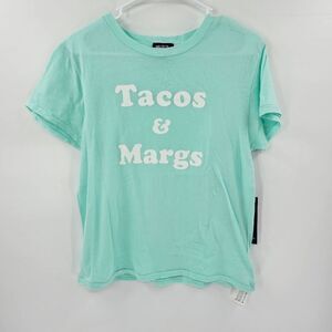 Nwt wildfox tacos and margs tshirt green blue aqua mexico summer tee